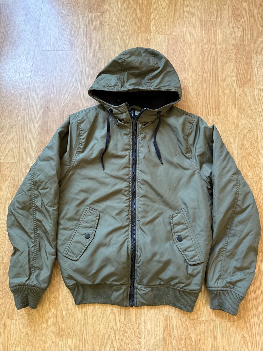 H&M Divided Olive Hooded Bomber Men's Jacket - Size S